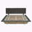 Modern Velvet Queen Upholstered Floating Bed with LED Lights and USB Port-519677578