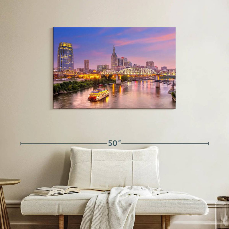 Nashville, coucher de soleil mauve, ciel, H 26 po x l 39 po
