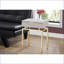 Table basse beige aspect marbre avec base en métal doré, tiroir de rangement et amp; Plateau facile à nettoyer pour le salon Chambre à coucher