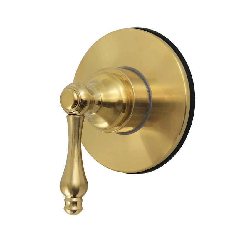 Kingston Brass Restoration Single-Handle Wall Mount Six-Way Diverter Valve with Trim Kit, Brushed Brass