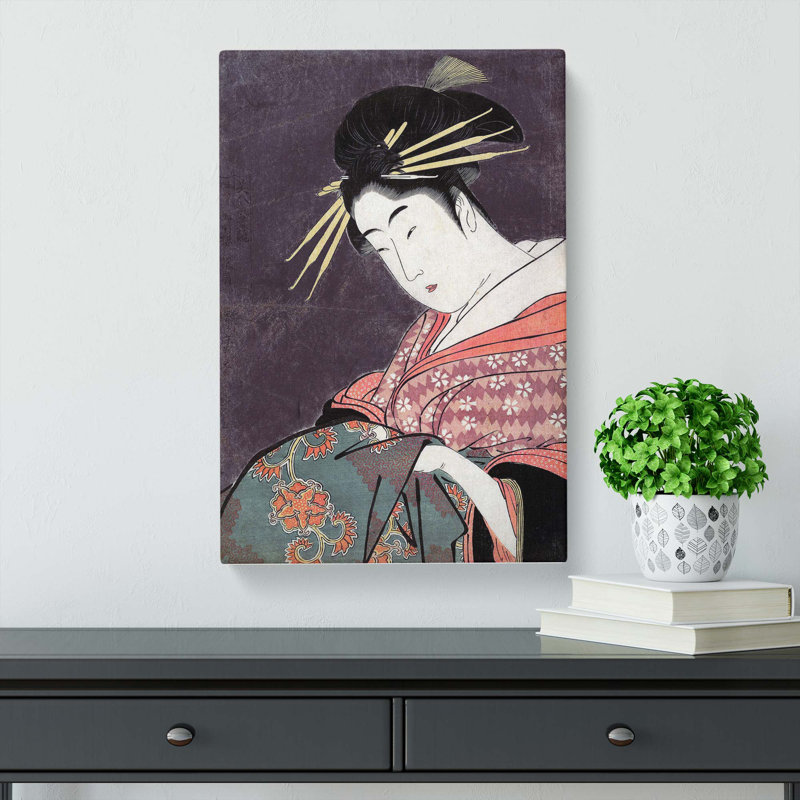 Lady With A Robe by Kitagawa Utamaro - Wrapped Canvas Print, 50cm H x 35cm W x 3cm D