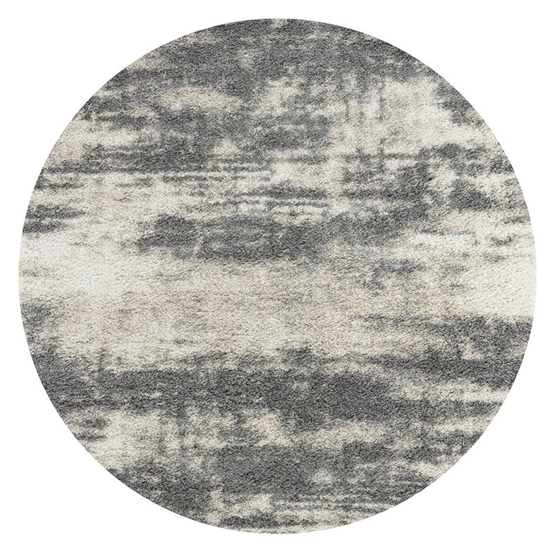 Barwood Performance Abstract Indoor Rug, Round 5'