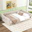 Lit de jour double rembourré beige avec rangement latéral - Confortable et élégant pour la chambre d'amis, sans sommier, processus d'assemblage facile en velours-649710559