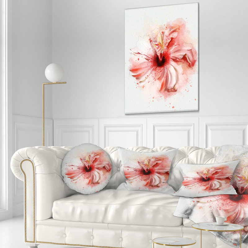 Coussin décoratif à imprimé floral rose