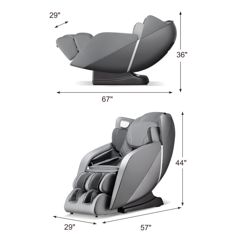 Fauteuil de massage inclinable électrique en similicuir, Similicuir gris