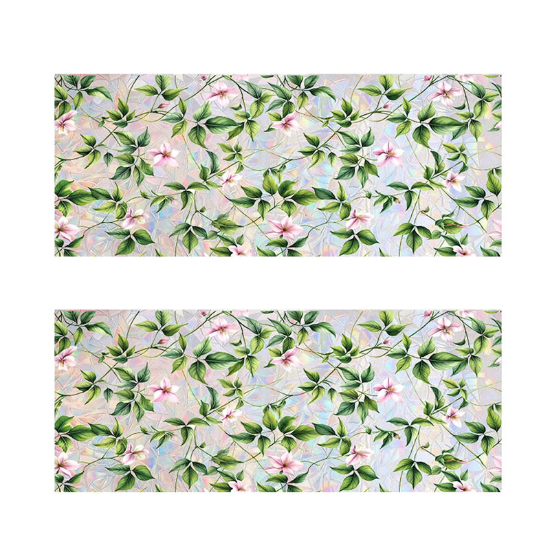 Film d'intimité pour fenêtre 2 feuilles, autocollant de fenêtre décoratif floral, 15,7 po x 39,4 po