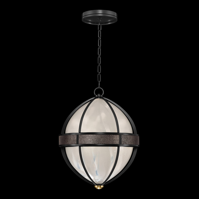 Mirage 3 - Light Pendant, Pebble, Standard Black Iron/Brass