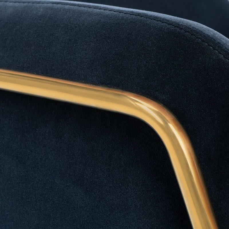 Fauteuil en velours de 30,3 po de large Flagg, Bleu marine