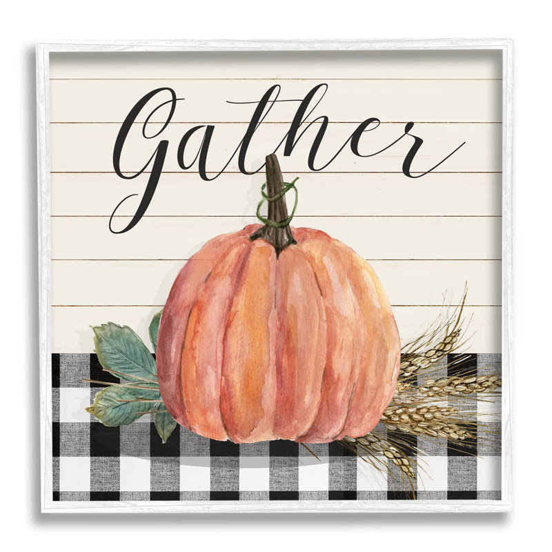 «Gather Seasonal Botanical Pumpkin», art numérique par Livi Finn, H 12 po x l 12 po x P 1,5 po