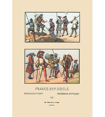 French Military Costumes by Auguste Racinet Graphic Art