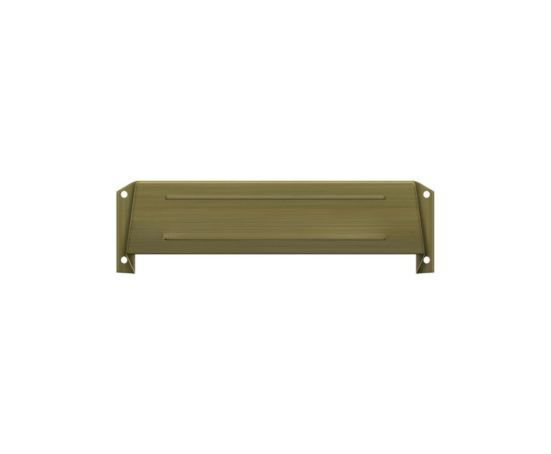 12.5 in x 3.5 in Brass Mail Slot, Antique Brass
