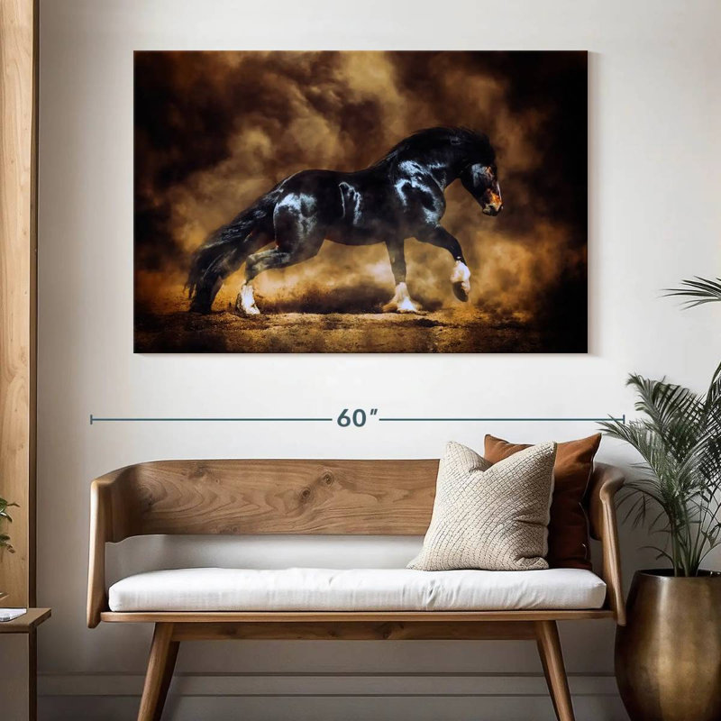 Black Draft Horse, 34" H x 51" W