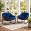 Fauteuil à bascule moderne et moderne en métal enveloppé d'un œuf en rotin-247155577