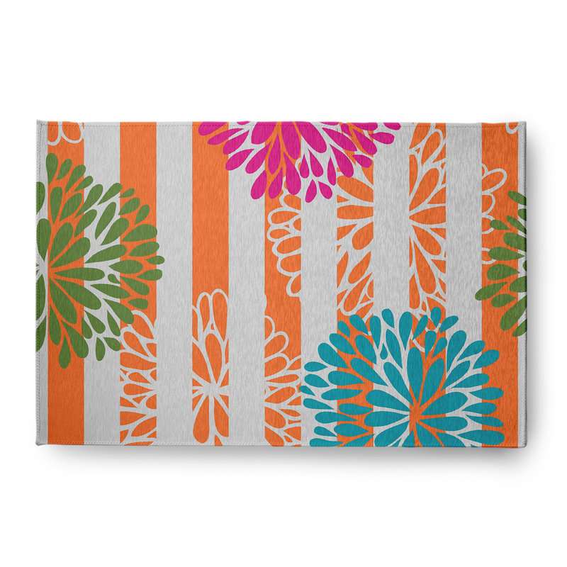 Chenille Floral Indoor Rug, Rectangle 4' x 6'