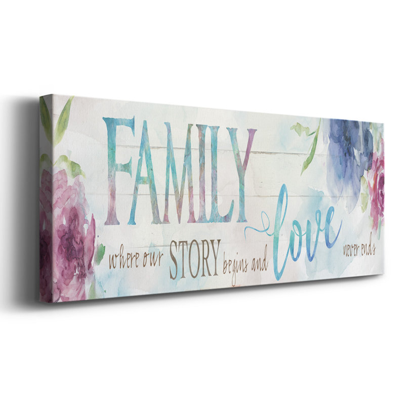 Family Love Story, H 8 po x l 20 po x P 1,5 po