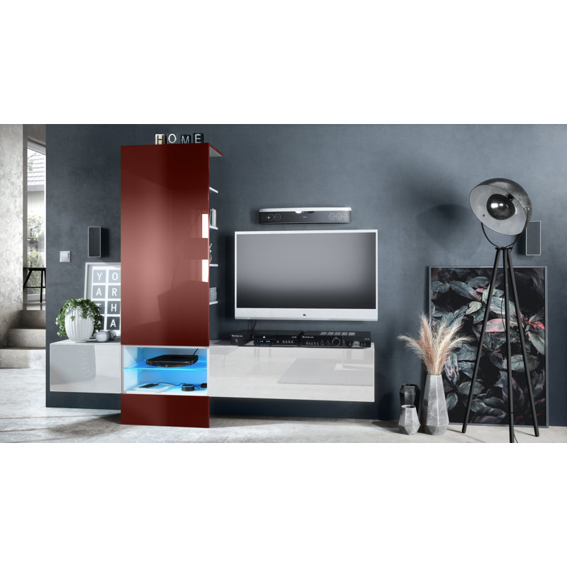McArthur TV Stand, Bordeaux, With LED