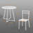 Kilwin 3-Piece Marble White Modern Round Dining Table Set with 2 Chairs, Space-Saving Kitchen & Breakfast Nook Dining Set, Compact Small Space Bistro Dining Room Table Set-1596648616