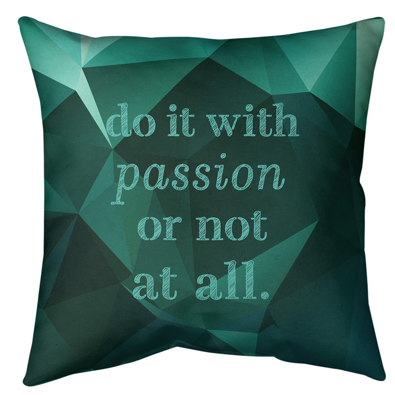 Coussin intérieur/extérieur d’inspiration passion, 20 po x 20 po, Vert émeraude