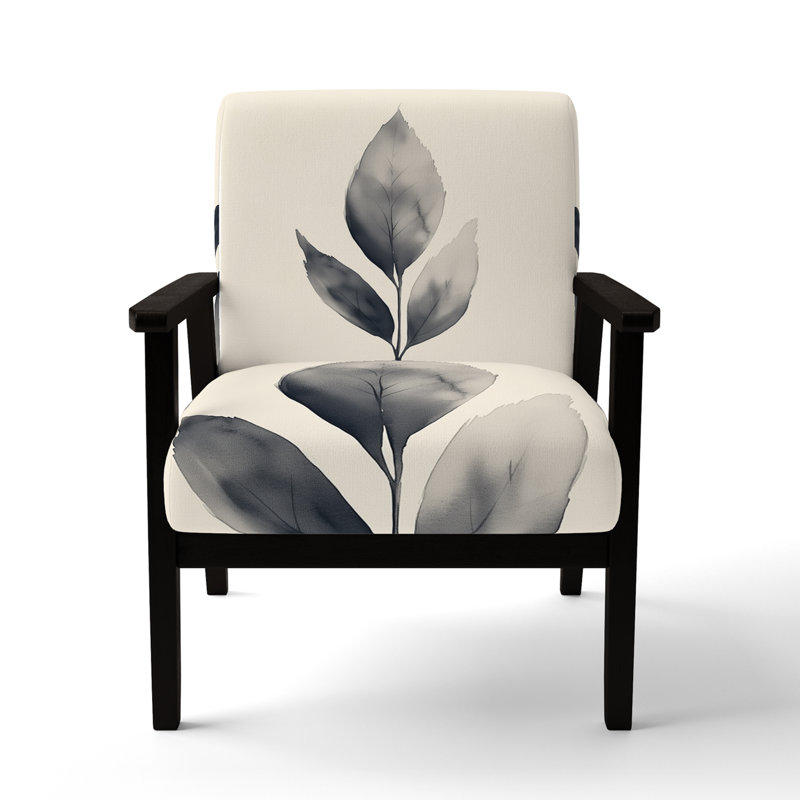 Chaise d'appoint Leaves - Chaise avec accoudoirs Shadow of a Leaf, Black Square Arms