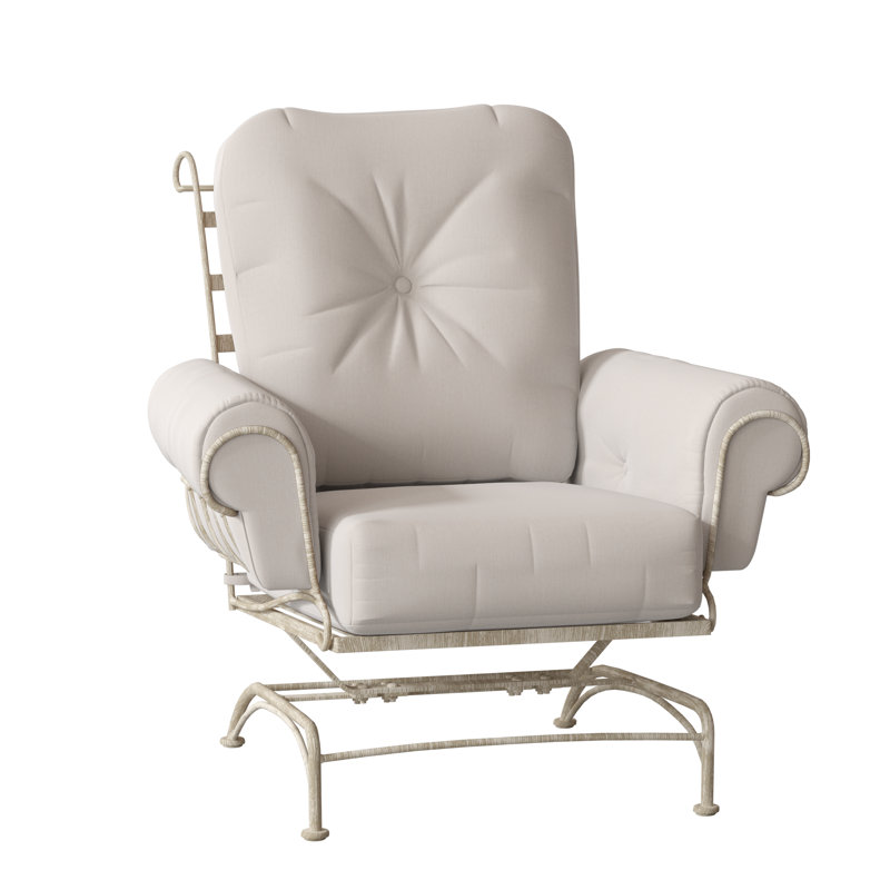 Terrace Outdoor Lounge Chair, Weathered White, Canvas Bird's Eye Sunbrella® Canvas