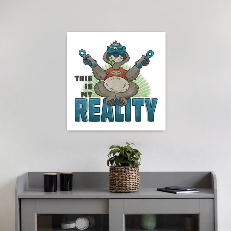 Contemporary My Reality With Whimsical Sloth Art, H 18 po x l 18 po