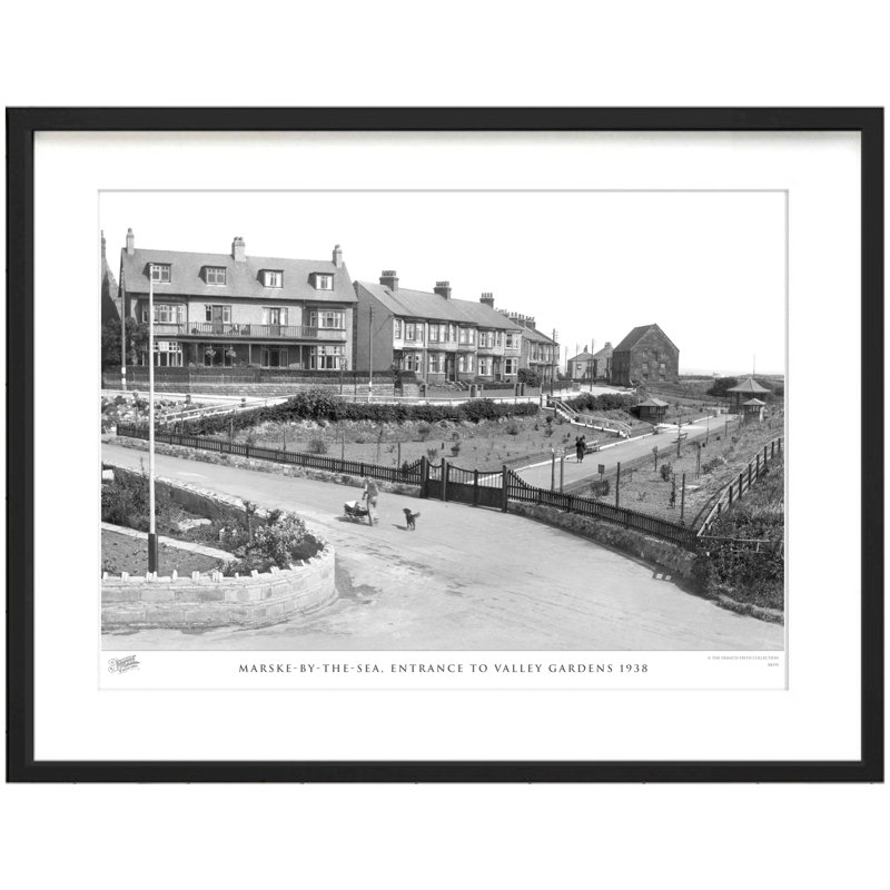 Marske By The Sea, Entrance To Valley Gardens 1938 - Single Picture Frame Print, 28cm H x 36cm W x 2.3cm D
