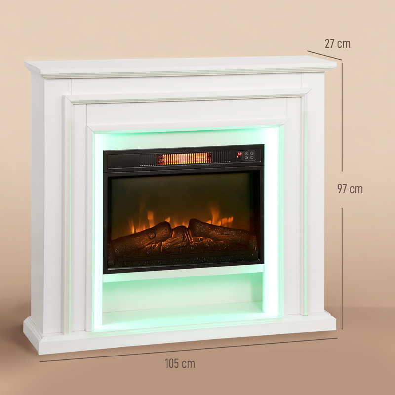 Metro Lane 105cm W White Electric Fireplace