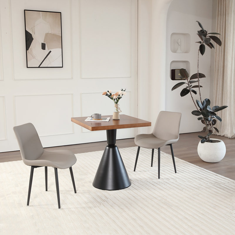 Upholstered Dining Chairs Mid Century Modern Leather Dining Room Chairs, Beaver, 2