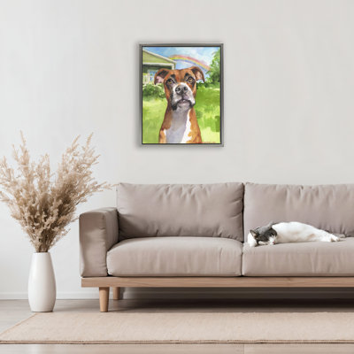 Boxer and Rainbow Portrait Floating Frame, design by George Dyachenko
