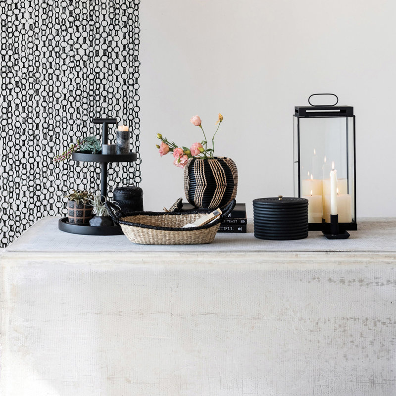 Terra-cotta Planter with Saucer & Grid Pattern