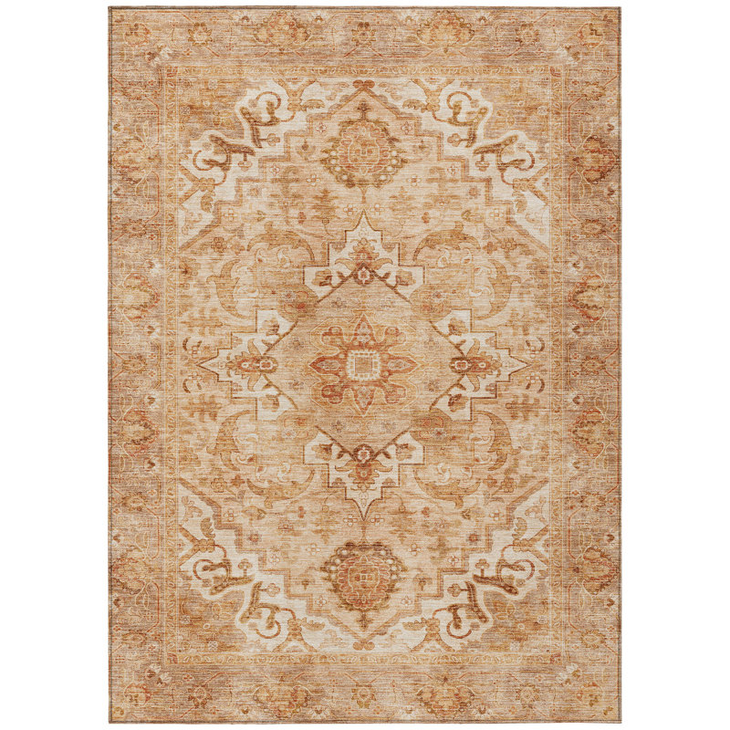 Machine Washable Indoor/Outdoor Oden ACN2164 Global Rug, Rectangle 3' x 5'
