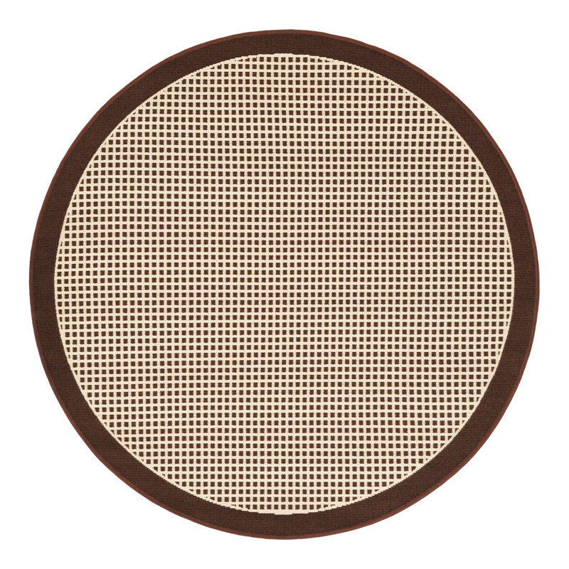 Gourlie Geometric Machine Made Power Loom Polypropylene Plastic Area Rug in Brown/Beige, Rectangle 10' x 14'1"