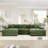 130" Oversized Corduroy Fabric Cloud Modular Sectional Couch with Throw Pillows and 2 ottoman, Easy Assembly-116743634