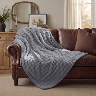 Couverture à bulles 3D Bedsure – Plaid GentleSoft pour lit, canapé et décoration de chambre – Cadeau luxueux, doux et confortable pour toutes les saisons