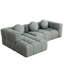 Canapé modulaire modulaire en chenille moderne, gris L 103 po, 3 coussins-268250200-268250202