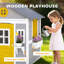 Outsunny Wooden Playhouse for Kids Outdoor Wendy House 3-8 Years Grey