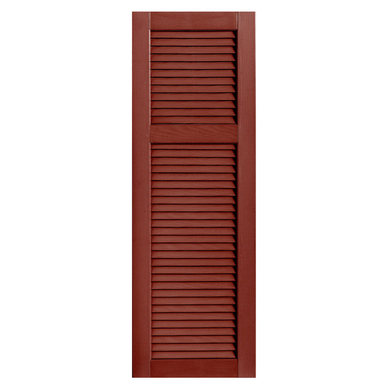 Paire de volets à persienne droite, 51 po, Rouge, 16 po