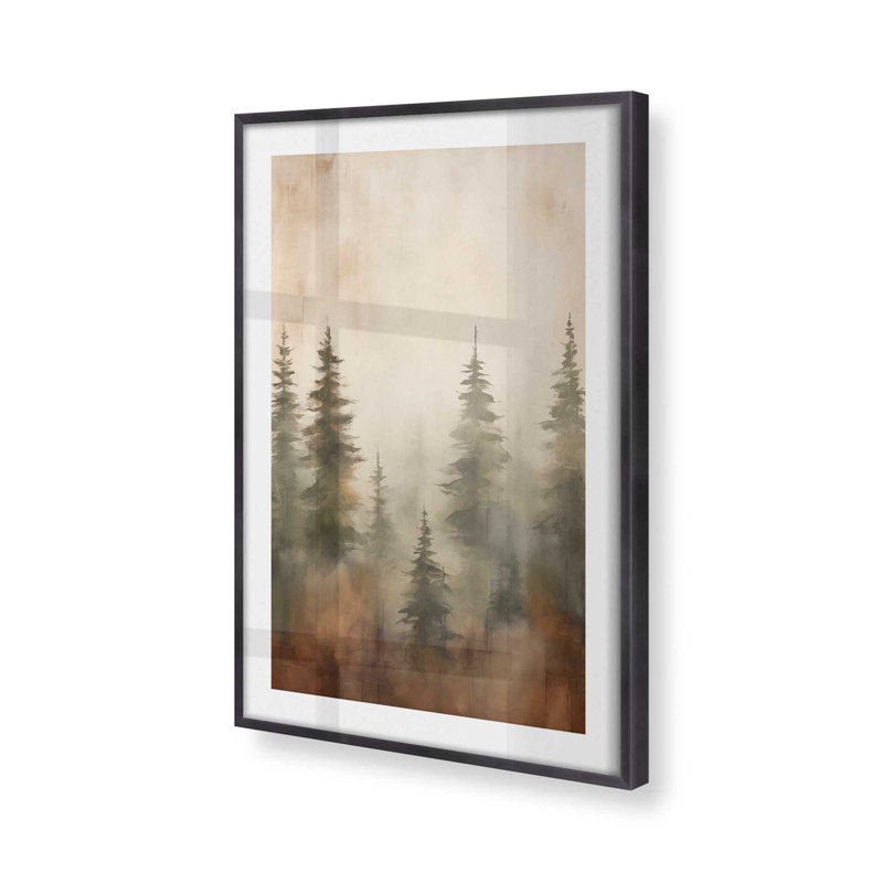 «Foggy Autumn Pines II», Zinc patiné, H 15,25 po x l 12,25 po