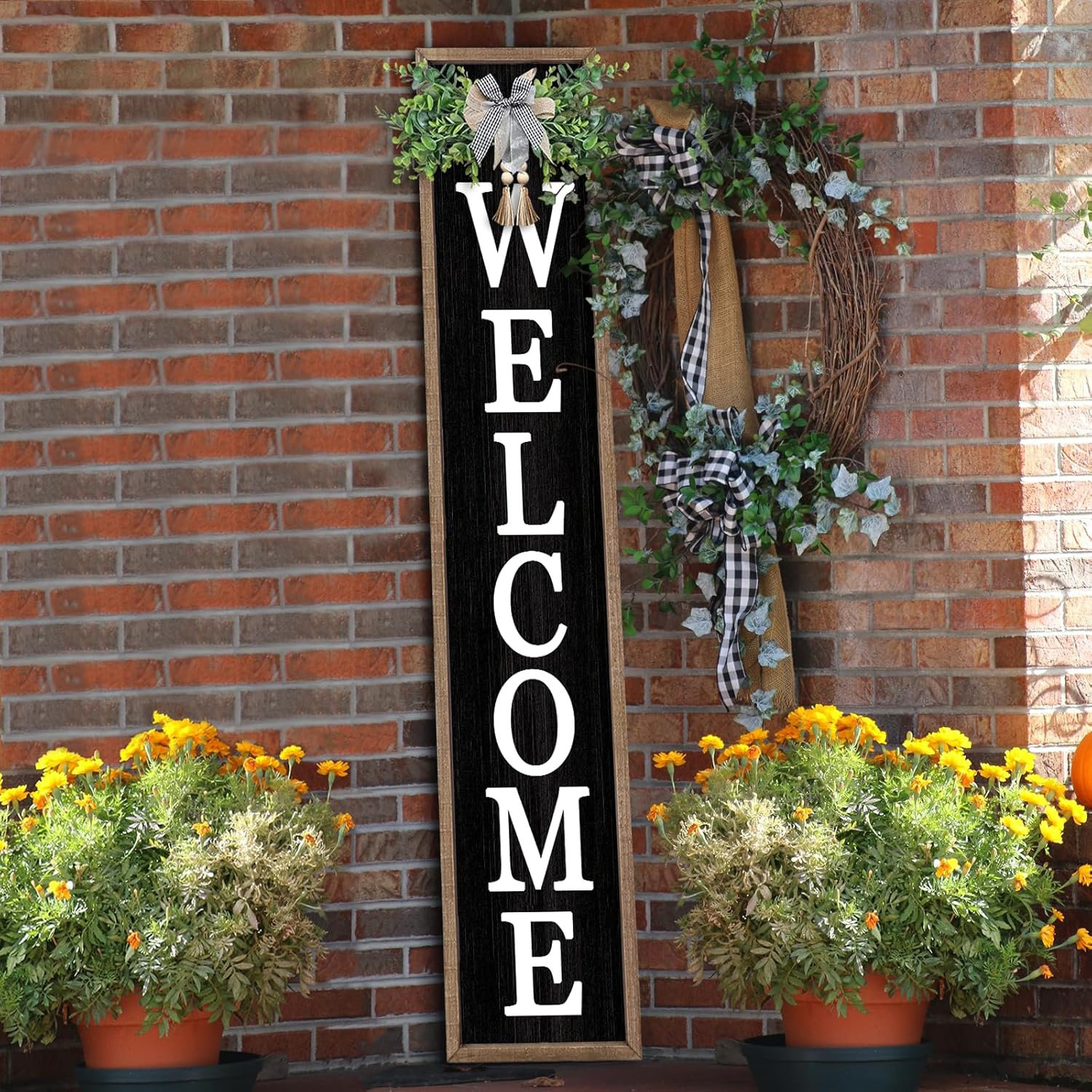 August Grove Outdoor Welcome Sign For Front Porch Standing 45 X9tall ...