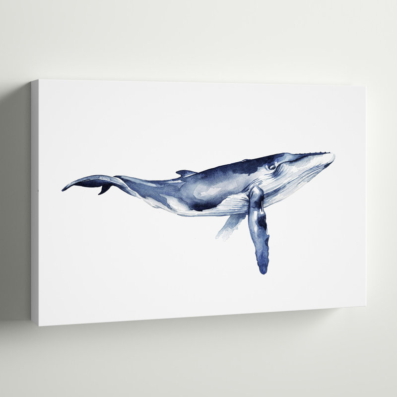 «Whale Portrait I», peinture sur toile, H 8 po x l 12 po
