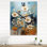 Horloge murale florale blanche