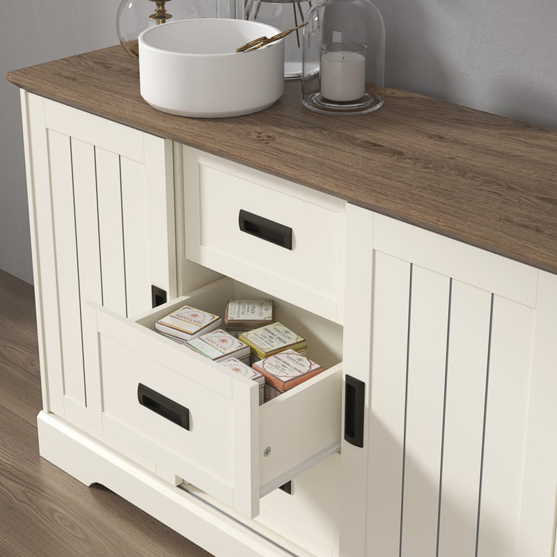Erison 2 Door and 3 Drawer Sideboard, Ivory