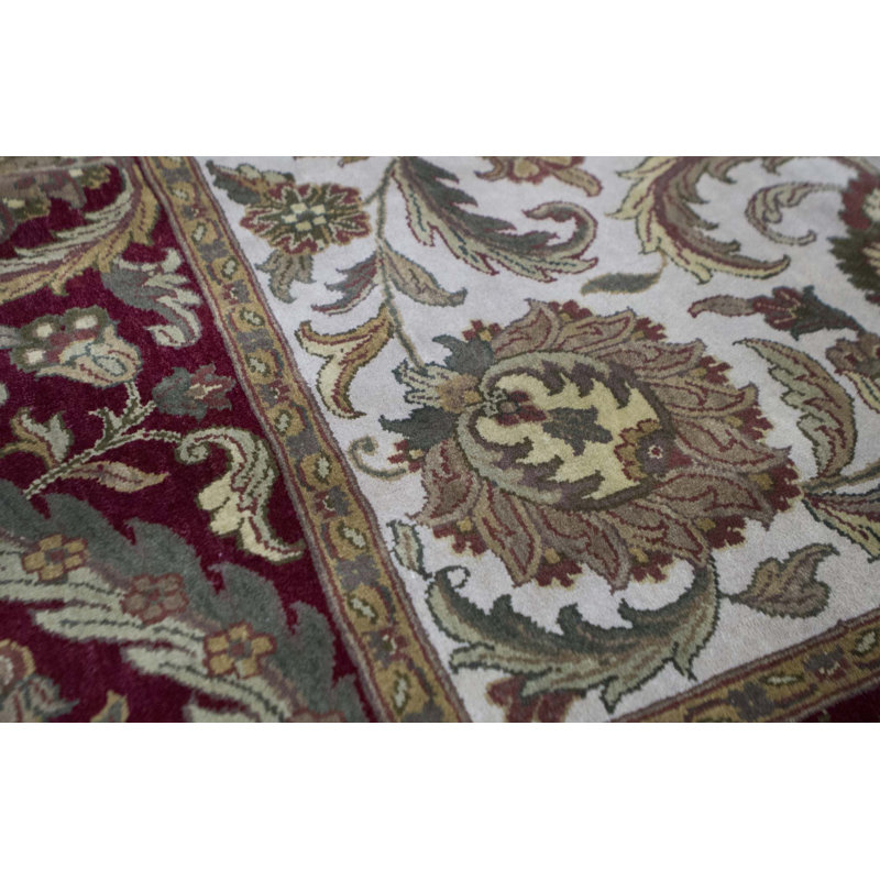 One-of-a-Kind Hand-Knotted High-Quality Ivory/Red/Brown Area Rug
