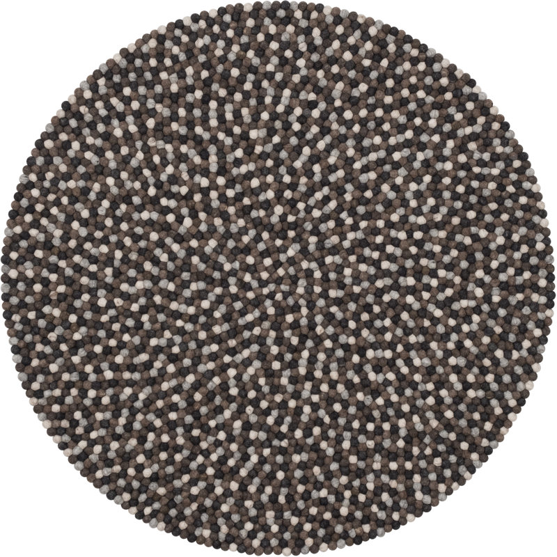 Round Geometric Wool Hand Woven Area Rug, Round 200cm