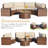 Ensemble modulaire de patio 7 pièces avec table ronde et 2 tables d'appoint-68476421