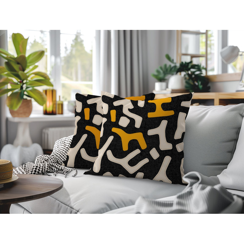Coussin intérieur / extérieur 2 ensembles Mai, Orange, 16 x 16