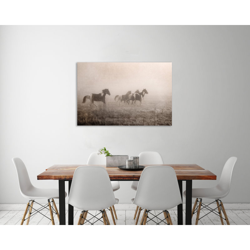 «Paint Horses On The Run», toile tendue par Debra Van Swearingen, H 16 po x l 24 po x P 1,5 po