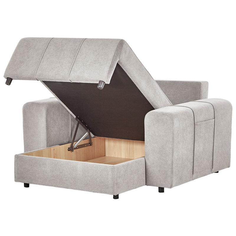 Fabric Chaise Lounge INNVIK, Light Grey