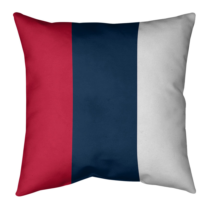 Coussin décoratif , 16 po x 1 po, Milieu bleu / côté blanc, Sergé de coton