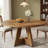 4-Seater Round Wooden Dining Table With A Farmhouse Style, Suitable For Dining Room And Living Room.-1275041524
